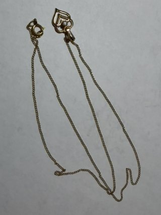 Item #153 — Marked 1/20 14kt gold pendant and chain necklace photo 2 of 4