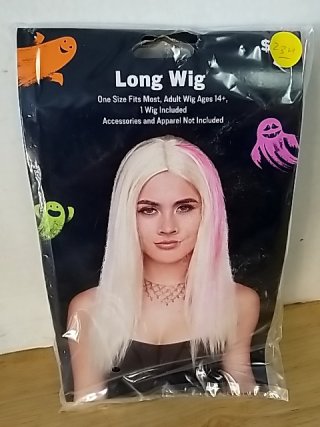 Item #234 — Pink & White Long Wig