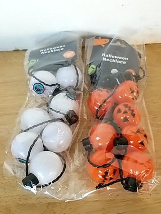 Item #340 — New Halloween Necklaces - Eyeballs & Pumpkin