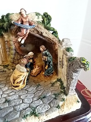 Item #48 — San Fran music box company Nativity Scene , 12 by 6 by 8 inch, exc cond photo 3 of 6