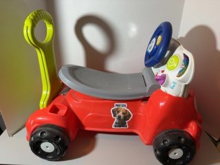 Item #474 — Kid's Red Ride-On Toy Car Works,24x16x17