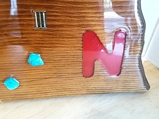 Item #22 — Vintage Nebraska Cornhuskers Wood Clock, 16 in photo 4 of 5