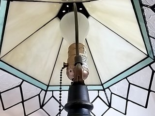 Item #25 — Vintage Tiffany-Style Table Lamp Plastic, 20 in photo 5 of 5