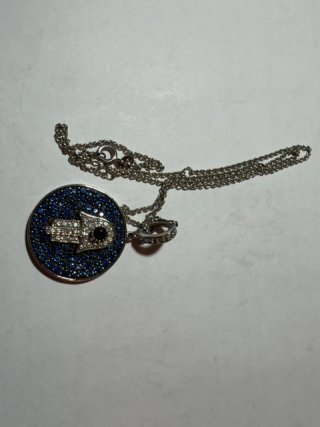 Item #152 — Sterling silver necklace with hands Hand if Fantima photo 1 of 4
