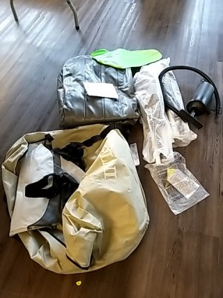 Item #254 — INFLATABLE Kayak, pump, bag photo 4 of 5