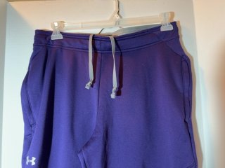 Item #523 — Under Armour Purple Sweatpants Ladies size large tall photo 3 of 5