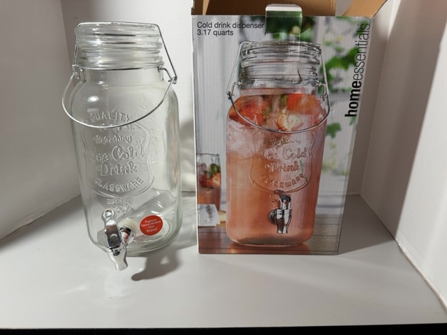 Item #293 — Glass Cold Drink Dispenser with Spigot, new photo 1 of 4