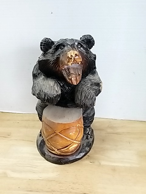Item #48 — Carved Bear Drummer Figurine 12 inch tall photo 1 of 4
