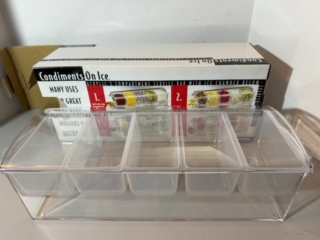 Item #301 — Acrylic Condiment Organizer with Lid 15x6x5inch photo 1 of 5