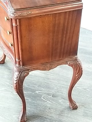Item #103 — ANTIQUE Wood Side Table/drawers Approx 29 by 20 by 13 inch, good shape photo 3 of 8