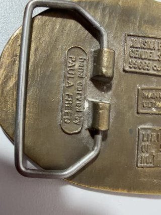 Item #288 — Paula Freed Alaska belt buckle, 3.5x2.5 photo 5 of 5