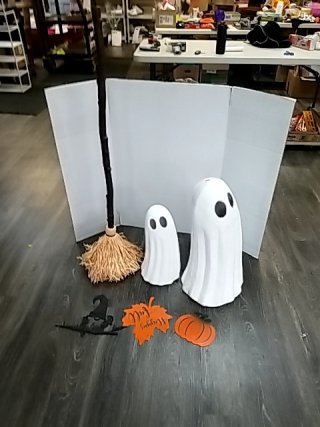 Item #353 — HALLOWEEN Ghost & Broom Display photo 1 of 5