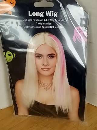 Item #259 — New Long Blonde Pink Wig Costume