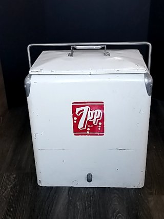 Item #20 — VINTAGE 7UP Metal Cooler, 21 by 18 by 12 inch