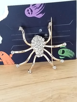 Item #267 — New Spider Brooch with Rhinestones 2.5 inch photo 1 of 2