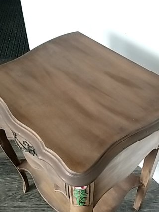 Item #39 — Vintage Side Table with Drawer 28 by 20 by 16 inch photo 4 of 6