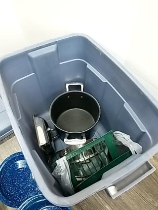 Item #361 — TOTE of kitchen items photo 2 of 5