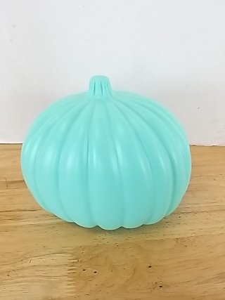 Item #273 — New Mint Green Halloween LED Pumpkin 9 by 7 inch photo 2 of 2