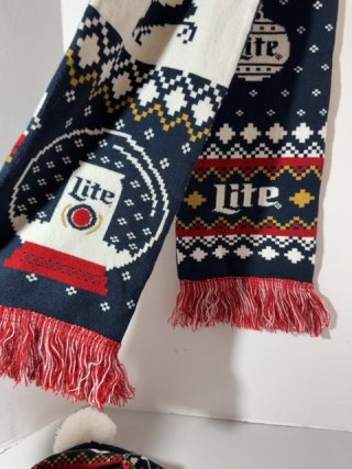 Item #306 — Miller Lite Holiday hat and scarf set, adult size photo 6 of 6