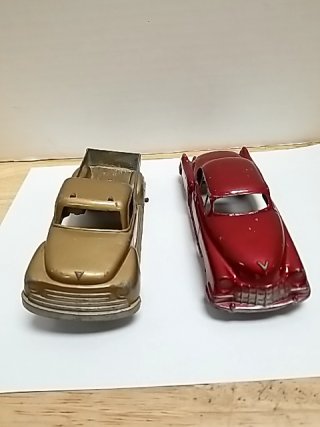 Item #106 — Vintage Toy Cars Missing 2 tires, largest 6 inch photo 2 of 6