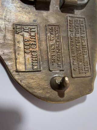 Item #288 — Paula Freed Alaska belt buckle, 3.5x2.5 photo 4 of 5