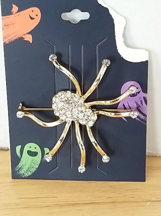 Item #252 — New Jeweled Spider Brooch 2.5 inch photo 1 of 2