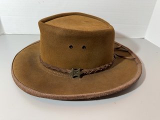 Item #210 — Brown Leather Outback Hat