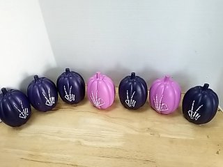 Item #55 — New Skeleton Hand Painted Pumpkins Each 5 inch