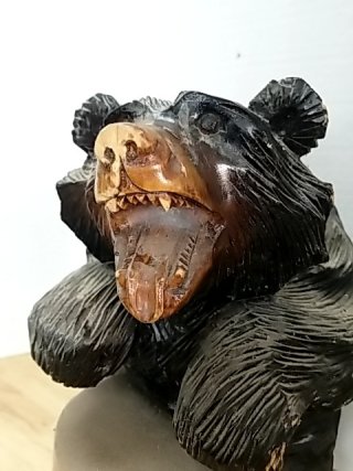 Item #48 — Carved Bear Drummer Figurine 12 inch tall photo 3 of 4