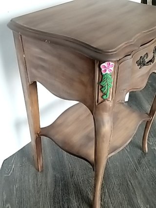 Item #39 — Vintage Side Table with Drawer 28 by 20 by 16 inch photo 2 of 6