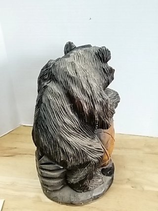 Item #48 — Carved Bear Drummer Figurine 12 inch tall photo 4 of 4