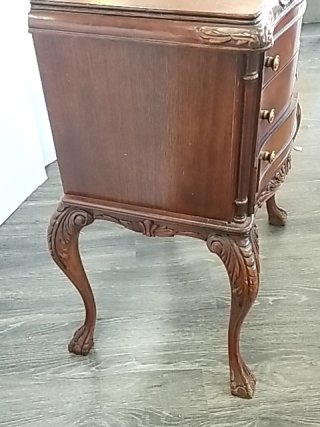 Item #23 — ANTIQUE Wood Side Table/drawers 29 by 21 by 13 inch, good cond photo 4 of 8