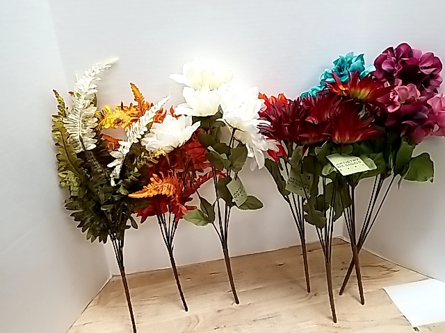 Item #121 — New Artificial Fall Floral Bouquets 18 in photo 1 of 3