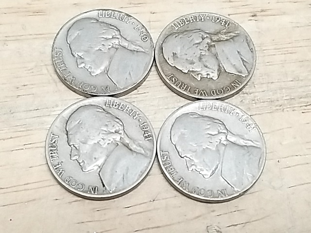 Item #97 — 1940-1941 Buffalo Nickels (4) photo 1 of 2