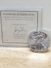 Item #40 — 2015 American Eagle Silver Dollar with COA photo 1 of 3