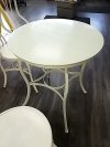 Item #100 — ICE Cream parlor table and chairs, table approx 30 by 24 inch photo 7 of 7