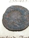 Item #47 — Roman Copper Coin, 238-415 A.D.,with COA photo 3 of 5