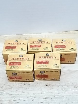 Item #2 — Herter's 7.62x39mm Ammo Boxes 100 Rounds, cant ship photo 1 of 2