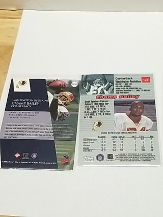 Item #6 — Champ Bailey Rookie Football Cards photo 7 of 7