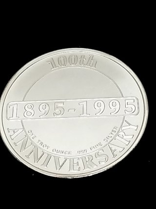 Item #77 — 1895-1995 Nebraska Roads, one troy ounce .999 fine silver photo 2 of 2