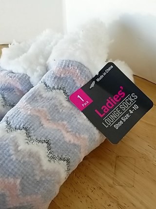 Item #261 — New Fuzzy Chevron Socks Ladies size 4-10 photo 2 of 2