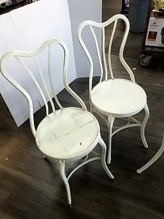 Item #100 — ICE Cream parlor table and chairs, table approx 30 by 24 inch photo 5 of 7