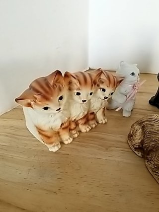 Item #409 — Cat Figurine Collection Some have chips photo 2 of 5