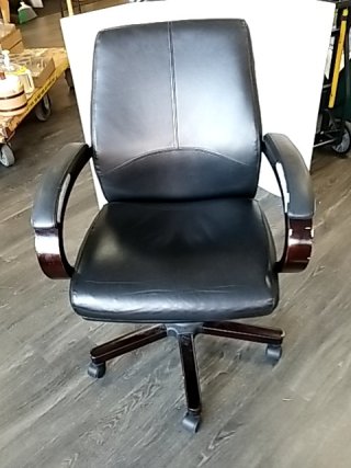 Item #278 — Black Leather Office Chair