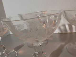 Item #110 — Vintage Waverly Heisey Rose pattern crystal sherbet glasses, 4 total photo 5 of 5