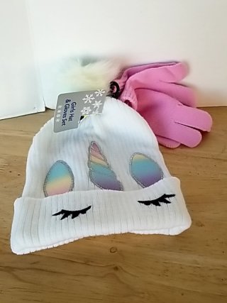Item #297 — New Unicorn Hat & Gloves Set