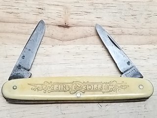 Item #52 — Vintage 2-Blade Pocket Knife 8 in open photo 1 of 4