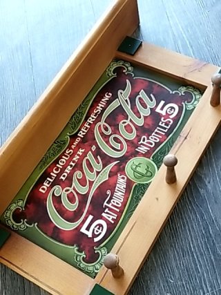 Item #161 — Coca-Cola wood key/hat rack, 24 inch long photo 2 of 4