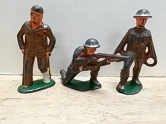 Item #18 — Vintage Toy Soldiers Set 3 in, metal photo 1 of 3