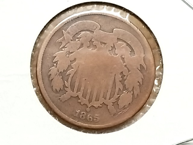 Item #29 — 1865 Two Cent Piece photo 1 of 2